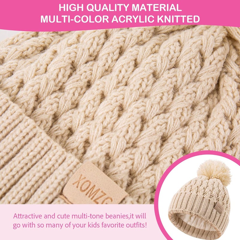 TYOMZG Baby Beanie Hats with 2-Pack,Warm Winter Hats for Boys and Girls,Infant Fleece Lined Toddler Baby Hats for 0-36 Month - Image 4